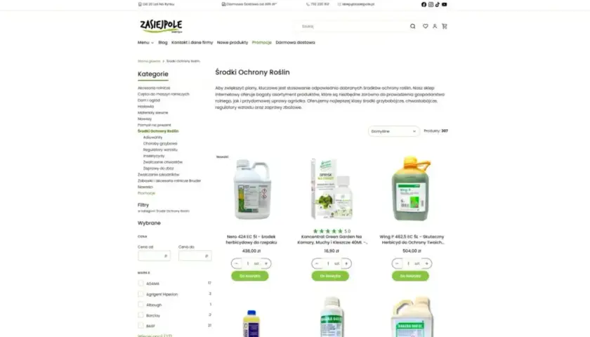 W kategorii "Środki Ochrony Roślin" znajdziesz produkty takie jak insektycydy, które pomogą w walce ze szkodnikami.